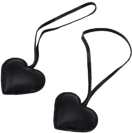 Generic Söt Hjärtväska Charms Elegant Nyckelring Charm, 2 St Mångsidigt Läderhänge Berlock för Handväska Ryggsäck