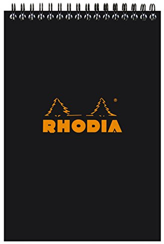 Rhodia 165019C Spiralblock Notepad A5 80 Blatt liniert Schwarz