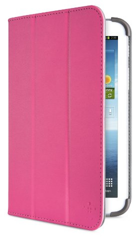 Belkin Smooth Tri-Fold-Schutzhülle mit Standfuß für Samsung Galaxy Tab 3 17,8 cm (7 Zoll) pink