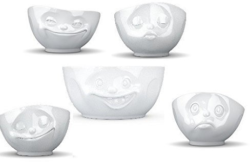 FIFTYEIGHT PRODUCTS Schalen Set 5 TLG. Schüssel 'durchgeknallt' 2600 ml + 4 Schalen 500 ml Verschiedene Motive