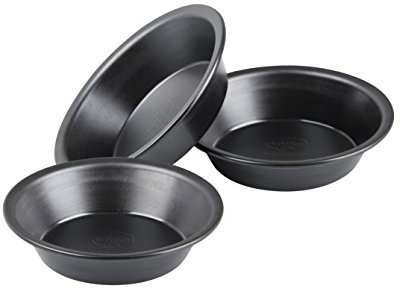 Dr. Oetker Teglia per pizza e torte, 10 cm, set da 3 pezzi, per cuocere deliziose torte e deliziose pizze, versatile, speciale rivestimento antiaderente, colore: nero, quantità: set da 3