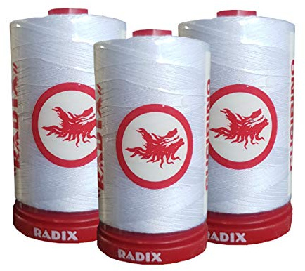 Cucirini tre stelle Filo Radix 1000 yds (Bianco, 3X)