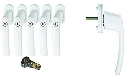 ABUS abschließbarer Fenstergriff FG200 / 5er Set + 2er Set/weiß