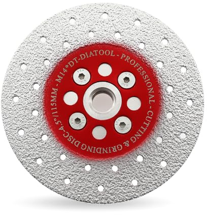 DT-DIATOOL Diamantscheibe 115 mm x M14 Vakuumgelötet Trennscheibe und Schleifscheibe für Granit Beton Marmor Stein