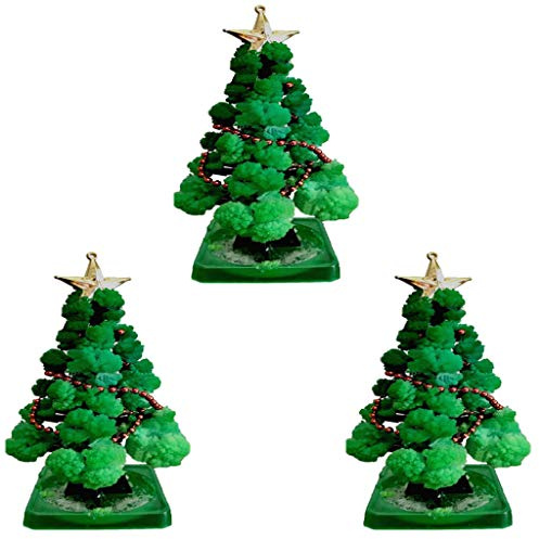 Geduochn 3 Stück Mini-Weihnachtsbaum, magischer Papier-Baum, DIY Kristall-Züchtungs-Set, Dekoration, Spielzeug, Neuheit, Jungen Mädchen, Wissenschafts-Kits und Spielzeuge, Lernanleitung