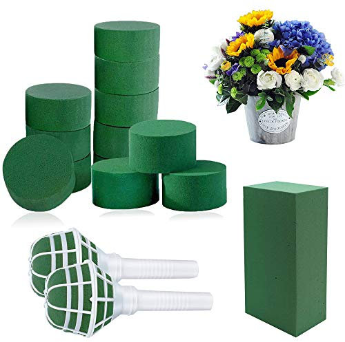 Woohome 18 Pz Espuma Floral para Arreglos Florales, Espuma Floral Húmeda, Soportes para Ramo de Flores, Decoración de Fiesta de Cintas Florales para Flores Artificiales