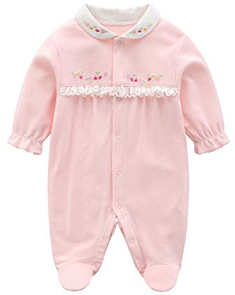 Toddler's Footies Romper Soft Cotton Jacket Autumn Thin Coat for 3-6 Month Baby flower
