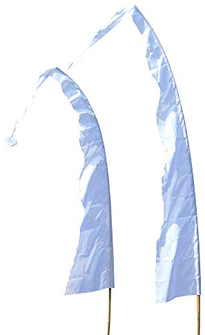 DEKOVALENZ - Balifahne WAVE, Stoff ohne Stange, versch. Farben+Längen, Fahnenlänge:5 Meter, Farbe:weiß