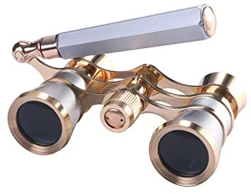 Aroncent Fernglas 3 X 25 kompakte Ferngläser mit Griff Damen Metall Teleskop für Wandern Sightseeing Oper Match, Silber