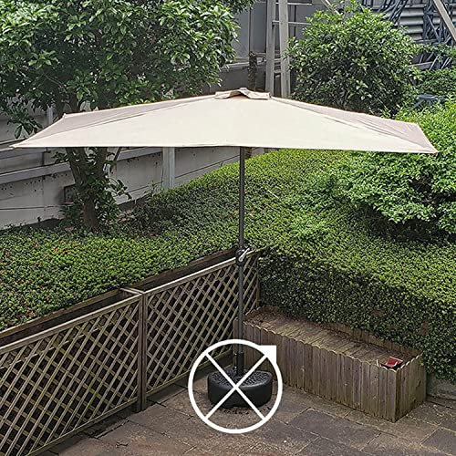 LYAH Halb Sonnenschirm Für Außen Terrasse, Garten Balkonschirm Mit Kurbel, 250 × 120cm Rechteckiger Marktschirm, Für Hinterhof Strand Balkon Sonnenschutz, Mehrere Farboptionen (Farbe : Beige)