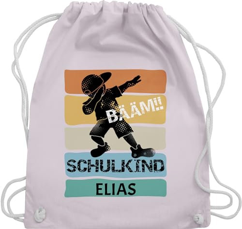 Turnbeutel Rucksack - Bääm Schulkind Geschenk Einschulung Geschenke Schulanfang Geschenk Schuleintritt I Schuleinführung - Unisize - Pastell Rosa - jungen erster schultag sportbeutel