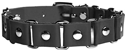 Manfnee Punk Nieten Halskette PU Leder Halsband Damen Spike Halskette für Männer Frauen Gothic Schmuck