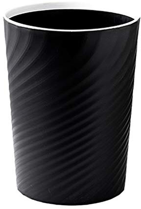 UPJAKS Poubelle Cuisine 1pc de Uncovered Bin ronde avec anneau pression de vie des ménages Cuisine Chambre Salle de bain Poubelle (10L / 12L) Corbeille à Papier (Color : Svart, Taille : 12L)