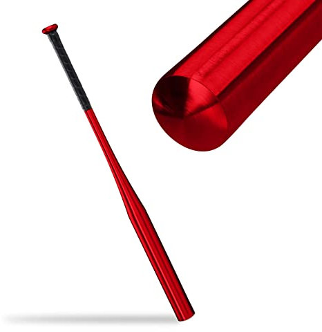 Relaxdays Mazza da Baseball in Alluminio, 86 x 5 cm, Bastone Leggero da Softball, Manico Antiscivolo, 34 Pollici, Rosso