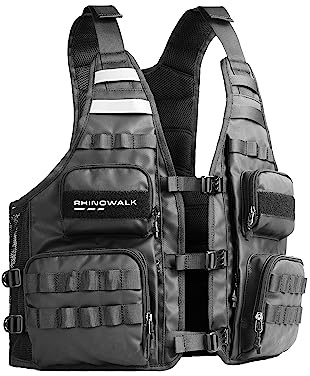 Rhinowalk Fishing Photography Vest with Multi Pockets Outdoor Jackets for Hunting, Hiking, Climbing, Traveling (Black Upgrade)