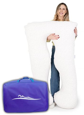 MAKOSAS KomfortKissen ORIGINAL - Premium Orthopädisches Kuschelkissen | Körperkissen | Seitenschläferkissen - Für besseren Schlaf und gegen Rückbeschwerden, 100 x 150 cm (Blume - Baumwolle)