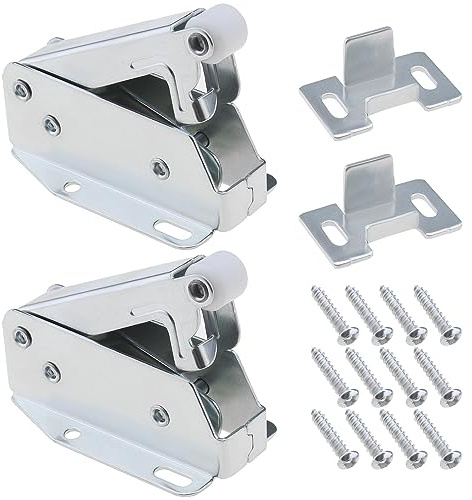 Be In Your Mind 2PCS Automatic Spring Catch for Press to Open Loft Doors Kitchen/Bedroom/Living Room/AC Cabinets Touch Catch Latch Mini Latch with Mounting Screws