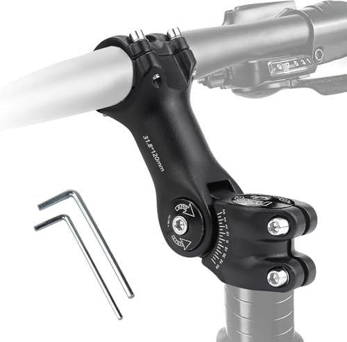 Getyjoe Fahrradlenker Vorbau Lenkererhöhung Lenkervorbau 31,8 Verstellbar Fahrrad Lenker Extender 0~60 Grad Einstellbar Rennrad Vorbau 31,8 für Fahrrad MTB Rennrad（31.8 * 120mm）