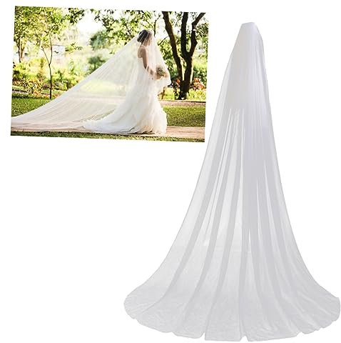PACKOVE hochzeitslaken wedlock hochzeitskleif Hochzeitsoutfit roter hochzeitsschleier weißer Schleier langer Brautschleier Schleier für die Braut Hochzeitskleid Zubehör weiches Netz Kamm