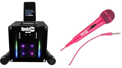 RockJam RJSC01-BK Singcube 5-Watt Rechargeable Bluetooth Karaoke Machine with Two Microphones & Karaoke Microfono cablato unidirezionale microfono dinamico unidirezionale con cavo