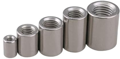 Runde Kupplungsmuttern M3 M4 M5 M6 M8 M10 M12 M14 M16 304 Edelstahl verlängern lange runde Kupplungsmutter Verbindungsgewindemutter (Size : M5x10x15(2pcs))