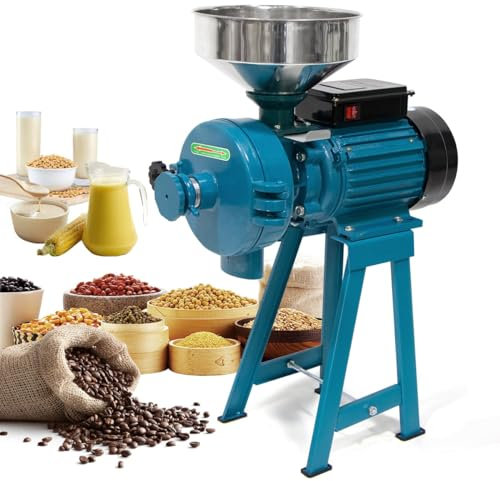 XNZJHPP Molinillo de Grano Molinillo de Grano eléctrico Molinillo seco húmedo Comercial Molinillo de maíz de 3000 W Molinillo de Trigo con actualización de Embudo para alimentación de café