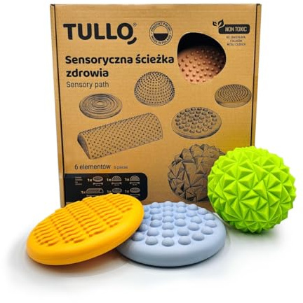 adam toys Tullo - Balanciersteine für Kinder - Sensorik Spielzeug ab 1 Jahr - Bunte Stapelsteine - Sinnespfad für Outdoor & Indoor - Pastellfarben - 6 Stück