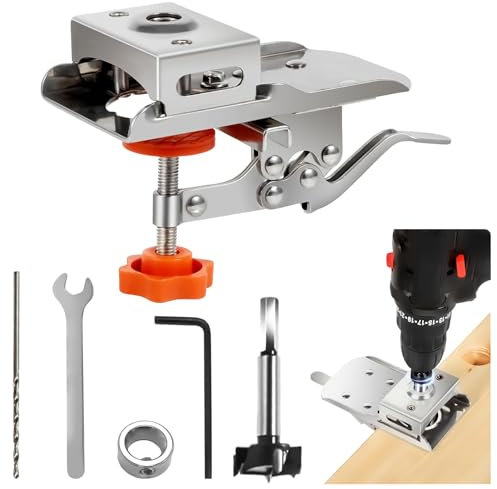 Julymoda 35 mm Scharnier Bohrschablone, Bohren Schnell Bohrhilfe Topfband Bohrschablone Lochöffner für Möbelbau Türen Schränke Holzbearbeitung
