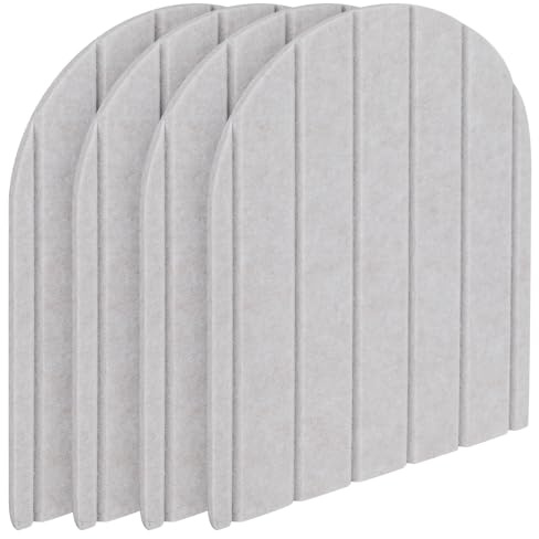 GDWD Lot de 4 panneaux rembourrés mural 3D - 43 cm x 32 cm - En feutre - Protection contre les chocs - Revêtement mural pour chambre d'enfant, chambre à coucher, salon - Gris clair