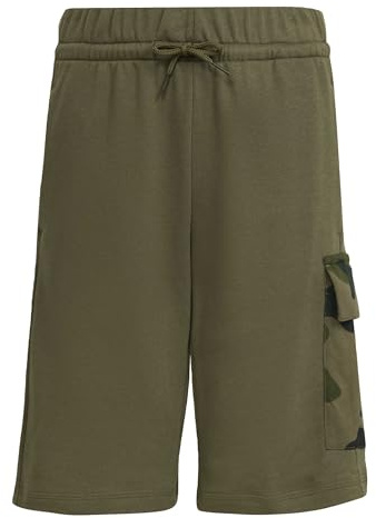 adidas Unisex - Bambini e Ragazzi Seasonals Camo Shorts, Olive strata/Black, 13-14 Years