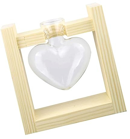 JOINPAYA 1satz Hydroponik Pflanzer Mit Ständer Transparentes Glasvase Für Pflanzen Holzrahmen Terrarium Für Büro Und Zuhause Kreative Blumenbehälter Für Kleine Räume