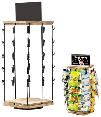 Generisch Snack-Präsentation Für Theke - Chipbeutelhalter Mit Drehfunktion - Drehbarer 5-Etagen 40 Clips Aufhängestation, Süßigkeiten Display & Aufbewahrung Für Haushalt & Geschäfte