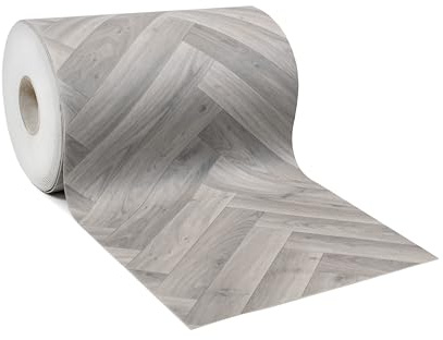 Giuri Tessuti - PASSATOIA per Cucina in Vinile - Tappeto Runner Antiscivolo e Lavabile in PVC - Largo 50 cm (AL METRO, Larven Ash)