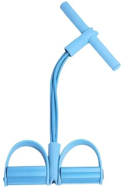 4 Pédales Tube Tauleur Cheville, Bandes Résistance Au Fitness, Corde Exercice Extensible, Corde Traction Élastique avec Pédale Pied, Équipement Entraînement Assis, Tendeur Jambe Bras Yoga Pilates