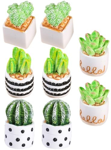 FUNOMOCYA 8 pièces Miniature Plantes Artificielles Cactus Faux Succulents Décoration Micro Paysage pour Maison de Poupée Bureau Intérieur