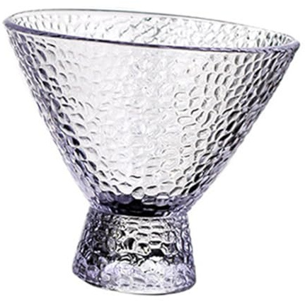 Hohopeti Bicchiere da Vino in Vetro Trasparente Martellato per Cocktail e Bevande Design Compatto e Facile da
