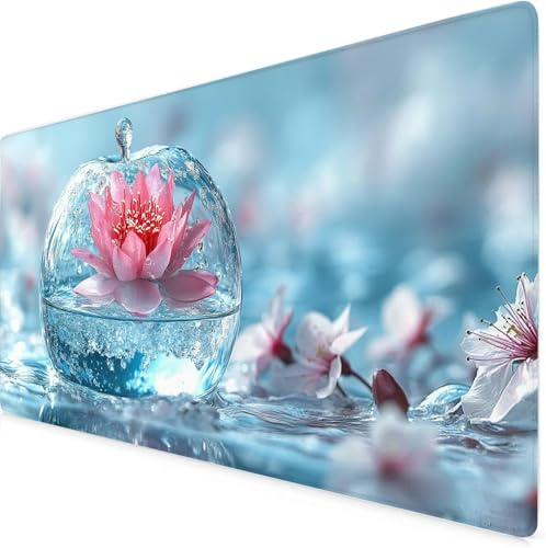 Tappetino Mouse Mela Tappetino Scrivania Loto Mouse Pad 800x400x3mm con Base in Gomma Antiscivolo, Pulire Lavabile, Controllo Preciso, Extended XXL Long Keyboard Pad Big per Accessori Scrivania K7-803