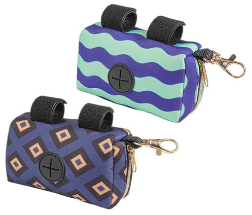 WESIEVYA Baby Diaper Bag Dispenser 2pcs with Poop Bag Holder Infant Newborn Portable for Travel and Outdoor Use Purple and Wave Pattern