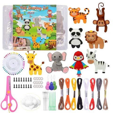 Générique Kreativ-Set aus Filz | Kreativset für die Familie | Tier-Bastelset aus Filz | für Anfänger, Jungen, Mädchen, Studenten, Wohnzimmer, Schlafzimmer, Studio, Party