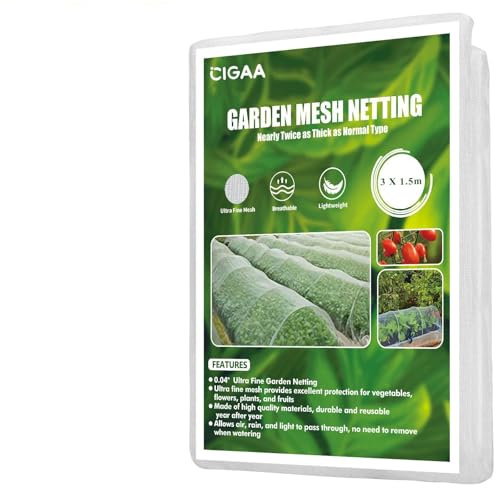 3 redes para plantas de 3 x 1,5 m, red para verduras, jardín, malla fina, red de protección para verduras, red de protección para plantas, verduras, frutas, flores, invernaderos