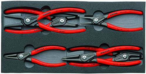 KNIPEX Jeu de pinces de précision pour circlips sur plateaux en mousse 6 pièces, 00 20 01 V02