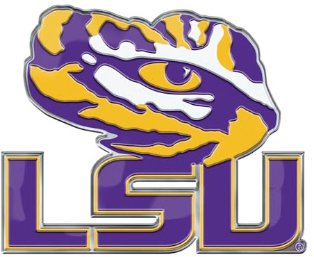 FANMATS 60533 LSU Tigers Heavy Duty Aluminum Embossed Color Emblem, Auto Emblem Decal