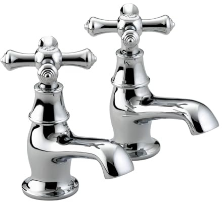 Bristan Colonial Traditional Bathroom Taps, Chrome Pillar Basin taps | K 1/2 C, Traditional design, Bathroom sink taps, Matching shower and bath taps available, Lifetime Cover