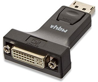 vhbw Adaptateur Displayport vers DVI pour ordinateur portable, PC, projecteur, carte graphique, moniteur - Câble d'adaptation DP-DVI, noir