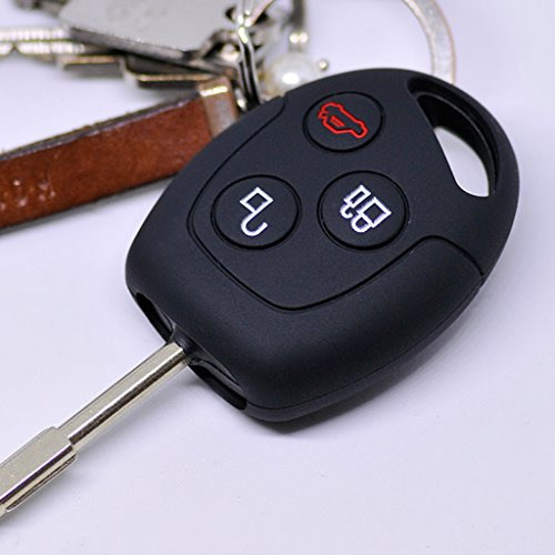Soft Case Schutz Hülle Auto Schlüssel für Ford Transit Mondeo Focus II Fiesta VI Fusion Galaxy S-MAX Remote/Farbe: Schwarz