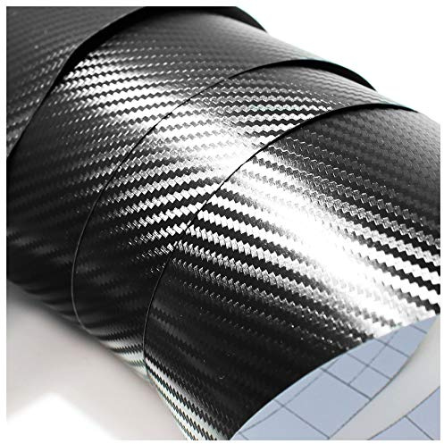 Finest Folia 3D Carbonfolie Auto Folie Carbon Glanz 4d matt schwarz blasenfrei 5d (Schwarz, 100cm x 152cm)