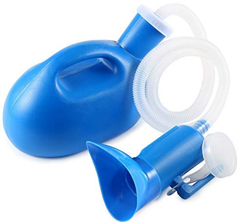 Huapa Portable 2000ML Orinal Pee Bottle Unisex Universal Macho Hembra Adaptador Orinal Urinario Inodoro de Viaje con Manguera para viajes de auto que acampan en el hospital