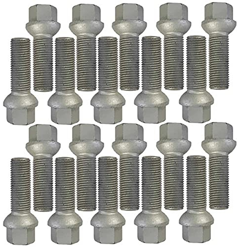 20 Radschrauben Radbolzen Kugelbund M14x1,5 37mm kompatibel mit Audi Mercedes-Benz Seat