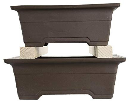 Vasi per bonsai Giapponesi Morrisan rettangolari in gres (Set da n.2 pezzi) - B05-17