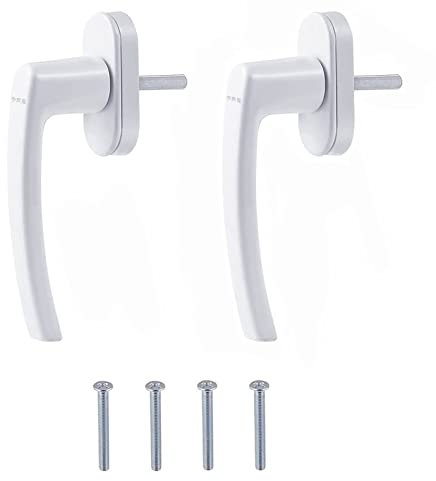 2 Pièces Poignées Fenêtre Alliage Zinc Blanc, Poignée de Fenêtre Blanche, Poignées de Poignées Blanches, pour Fenêtres, Balcons, Terrasses